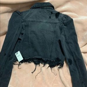Black distressed jean jacket